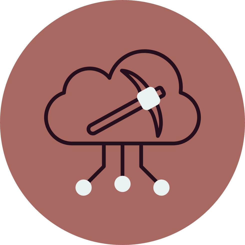 nube minería vector icono