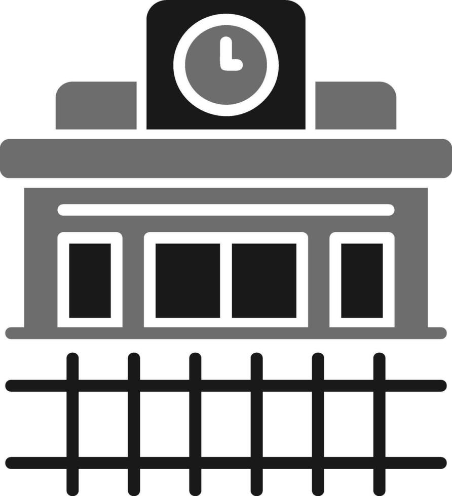 tren estación vector icono