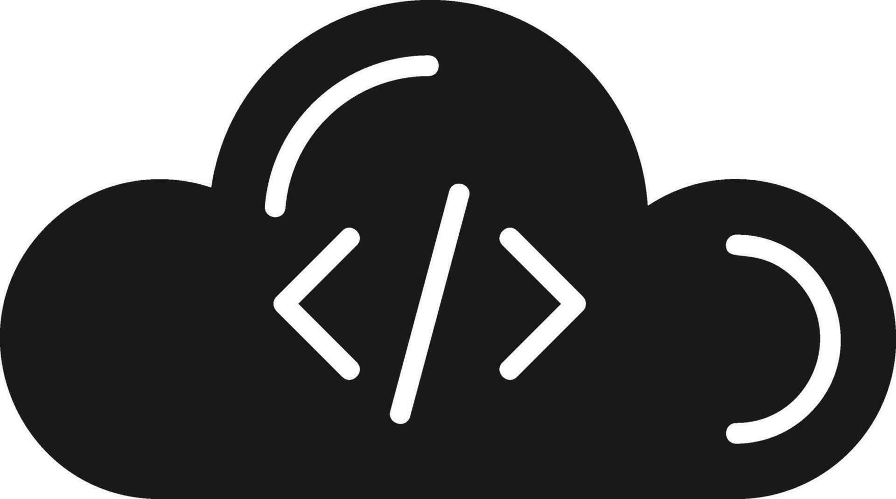 icono de vector de codificación de nube