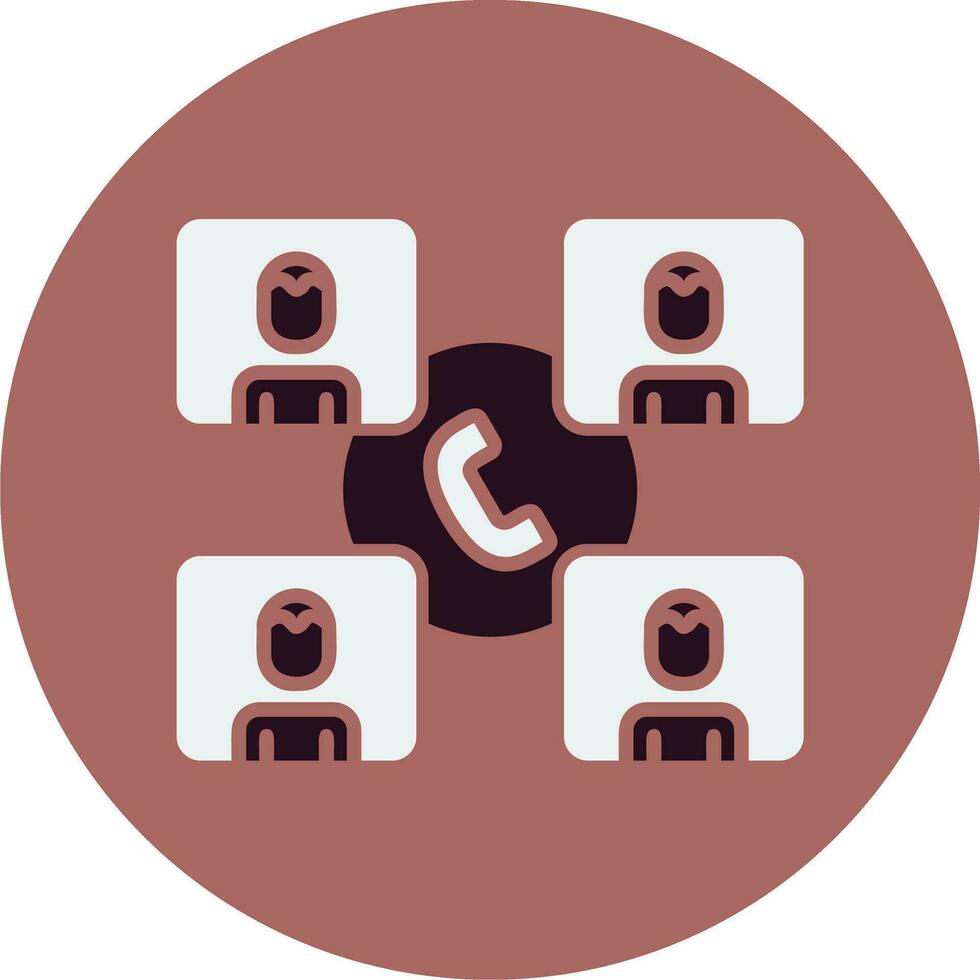 Group Phone Call Vector Icon