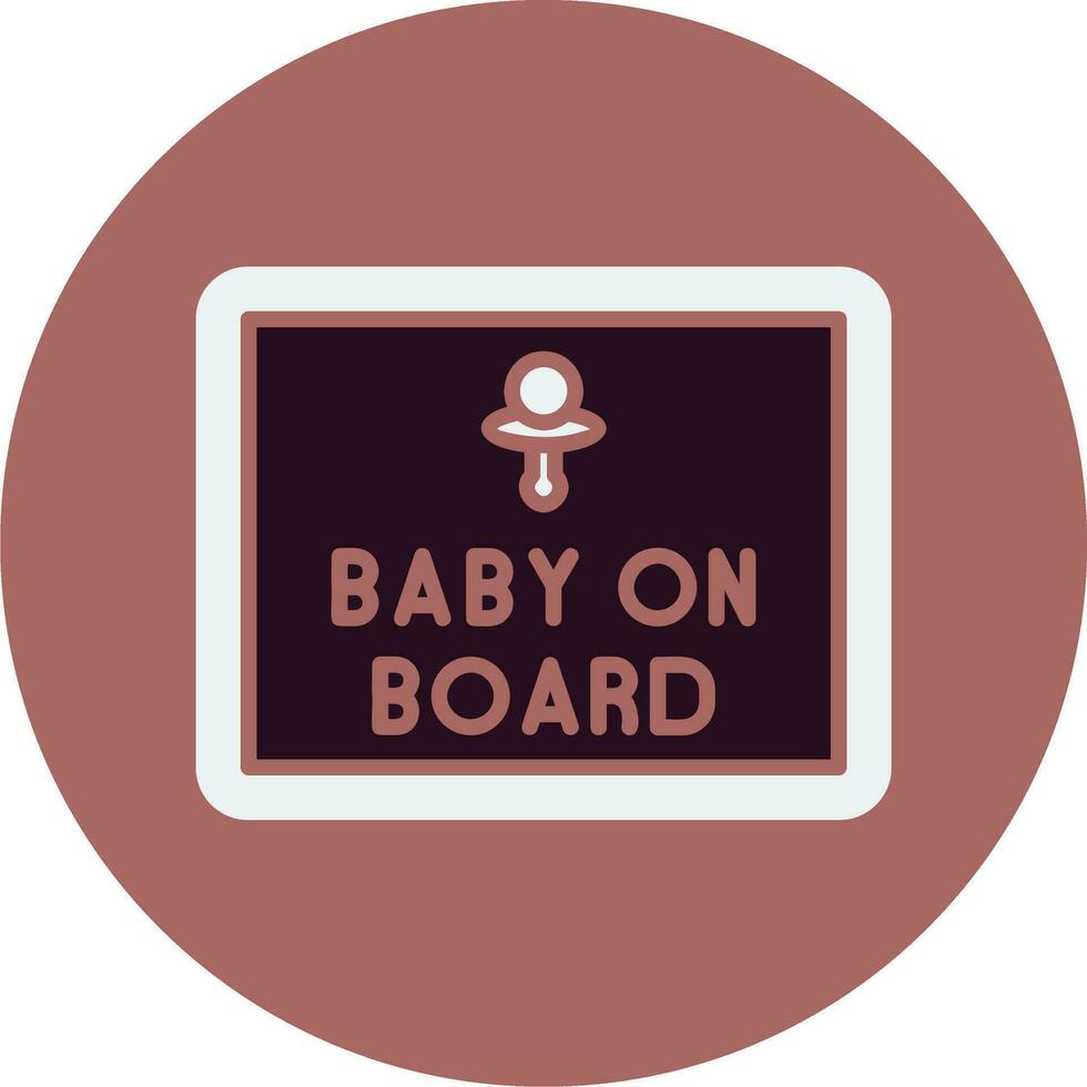 Baby On Board Vector Icon