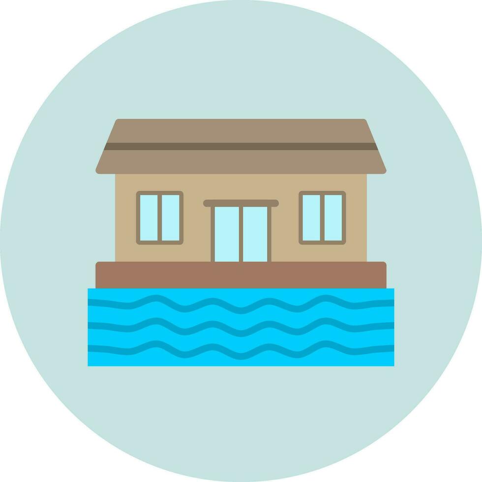 Houseboat Vector Icon
