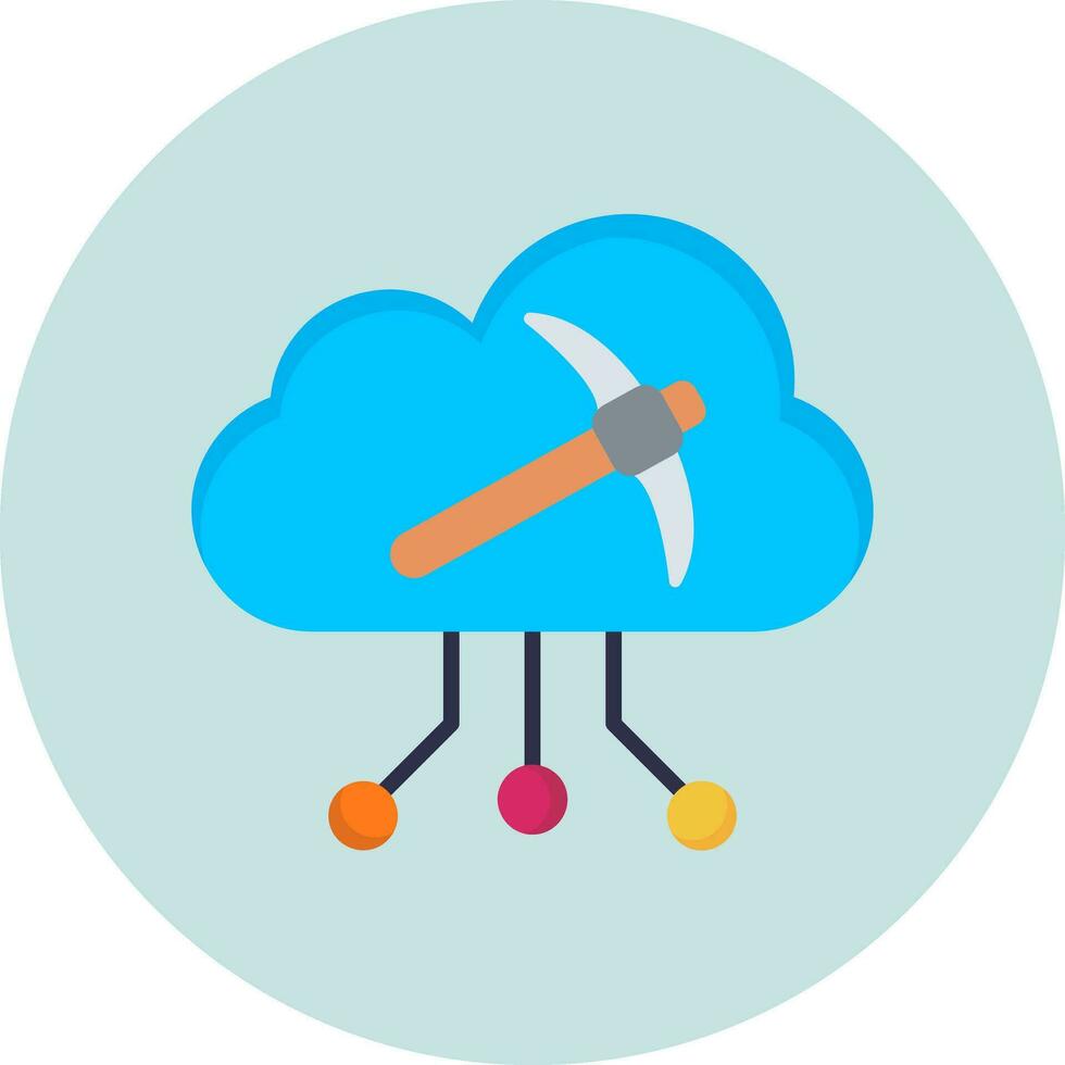 Cloud Mining Vector Icon