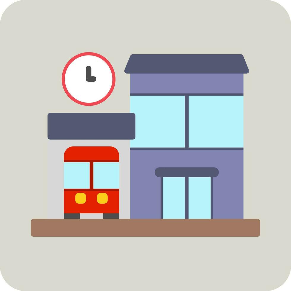 Bus Station Vector Icon