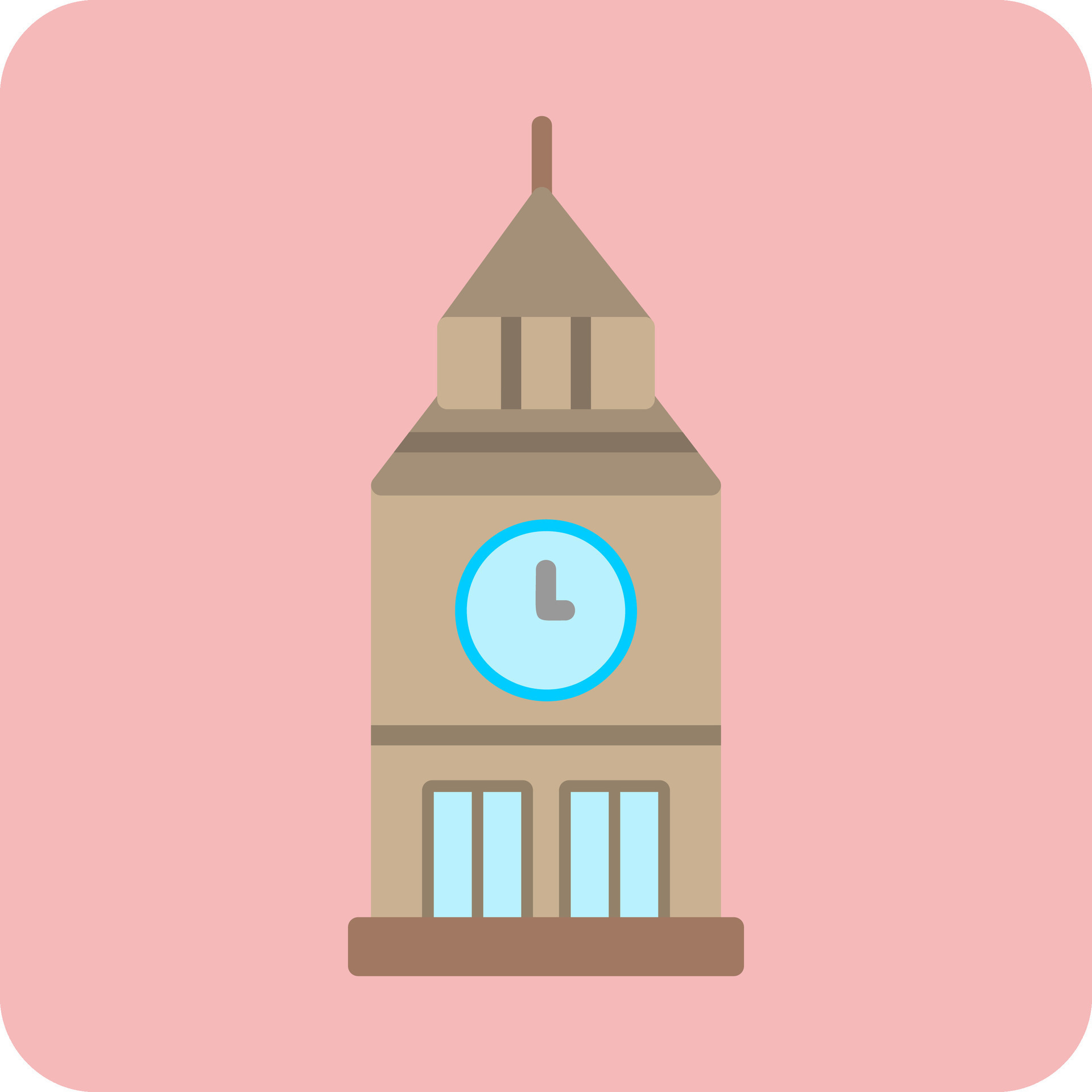 Clock Tower Vector Icon 31435756 Vector Art at Vecteezy