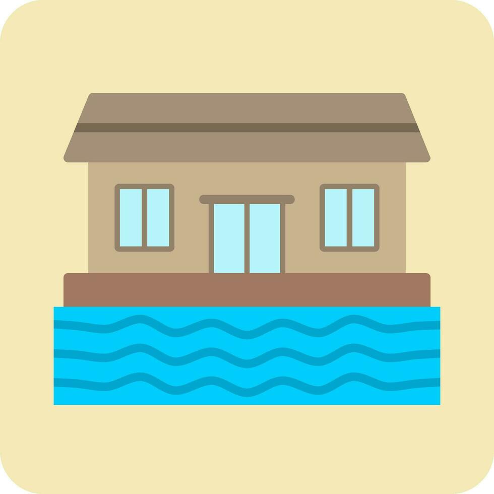 casa flotante vector icono