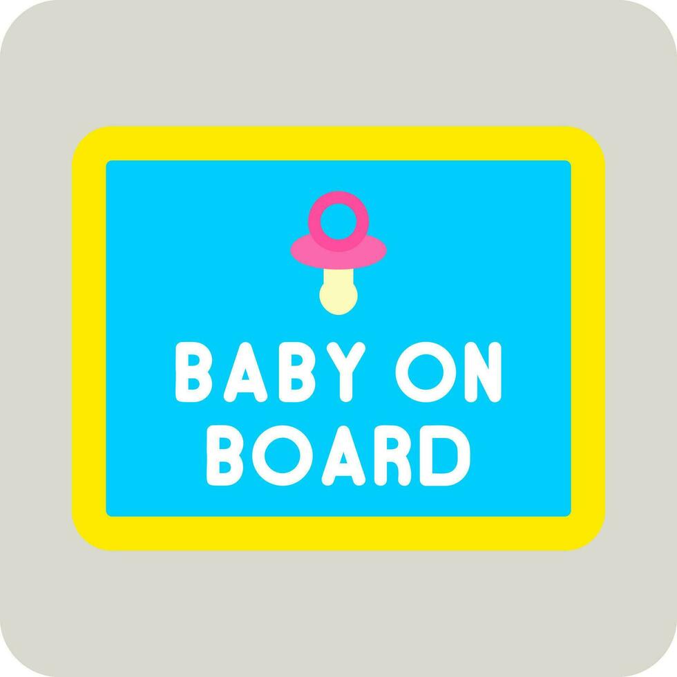 Baby On Board Vector Icon