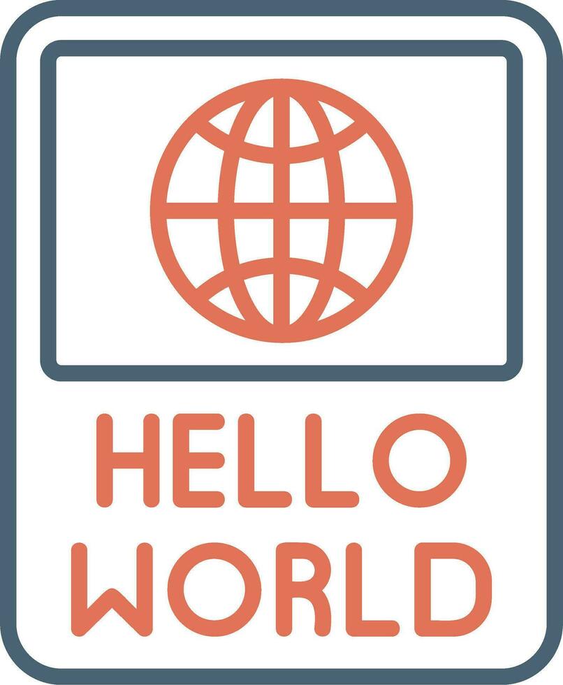 Hello World Vector Icon