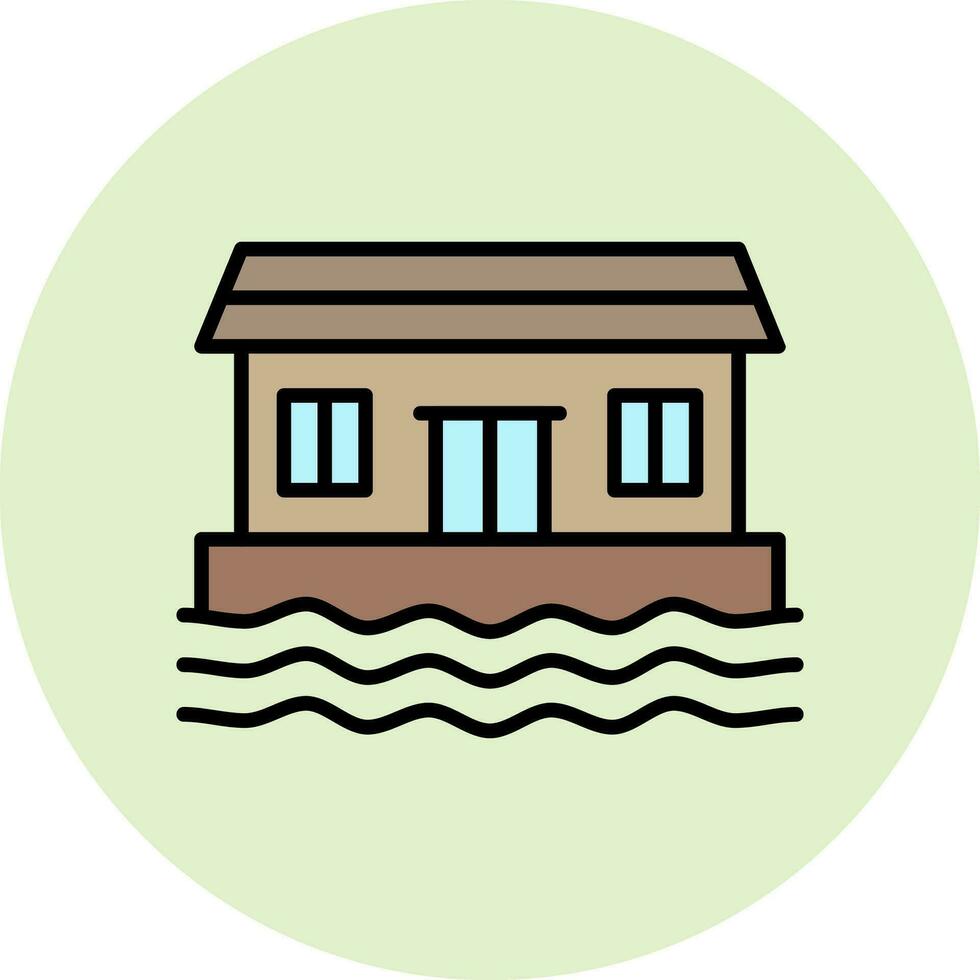 Houseboat Vector Icon