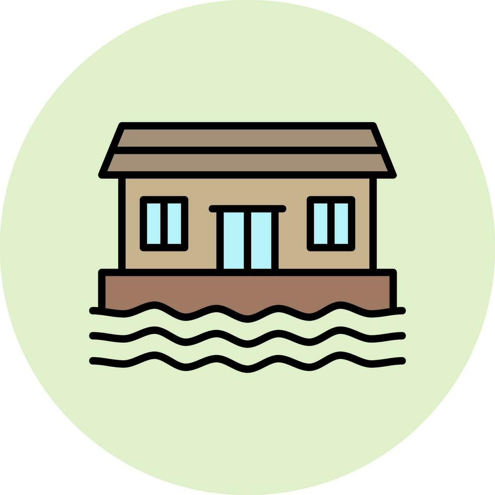 Houseboat Vector Icon