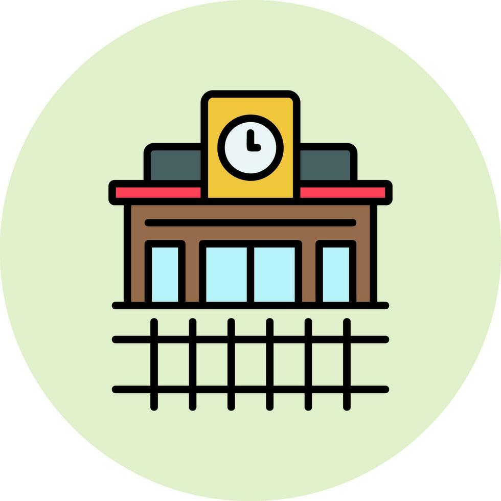 tren estación vector icono