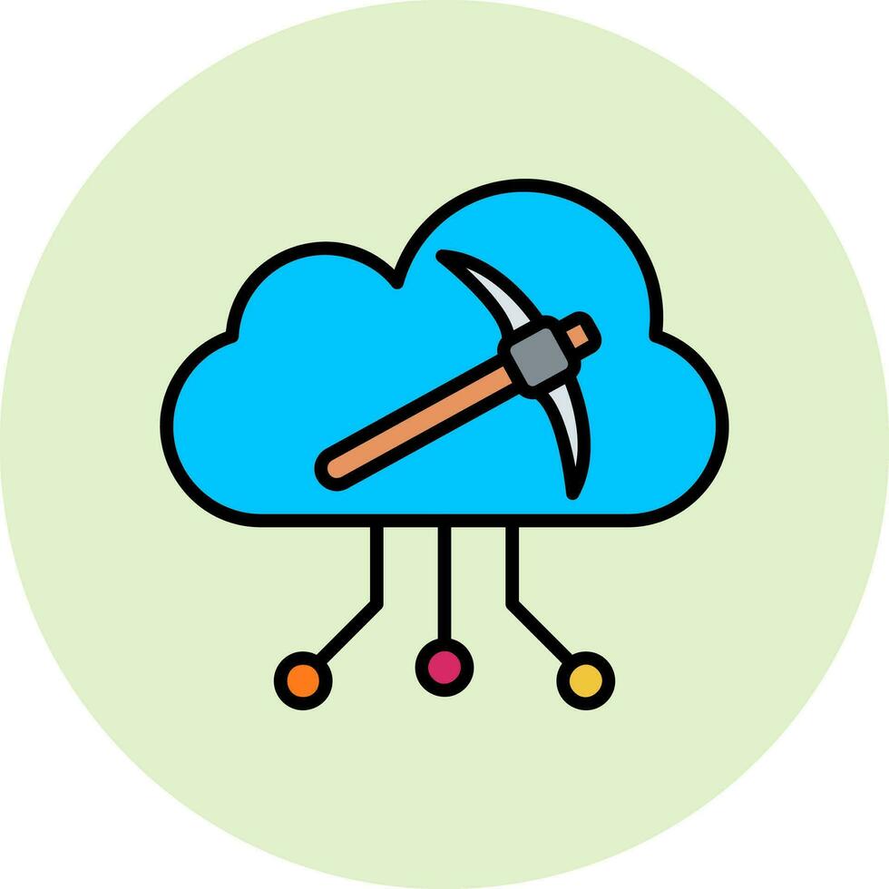 nube minería vector icono