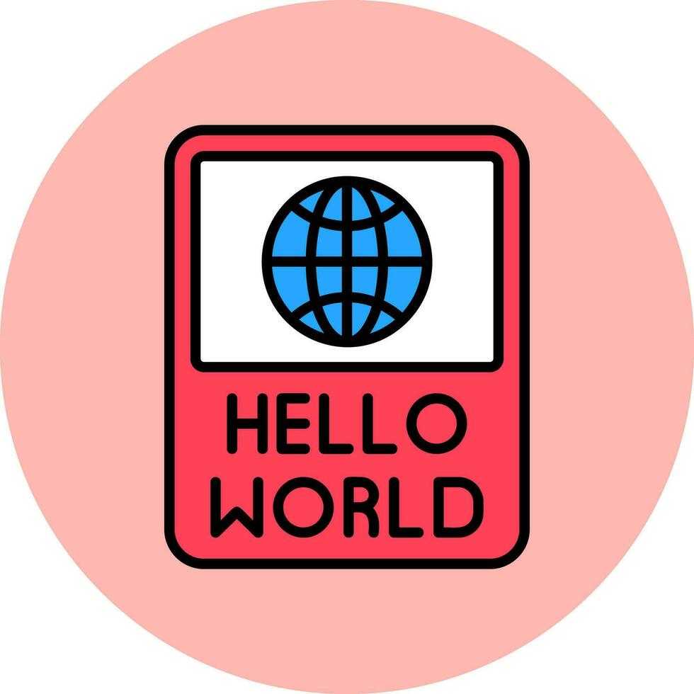 Hello World Vector Icon