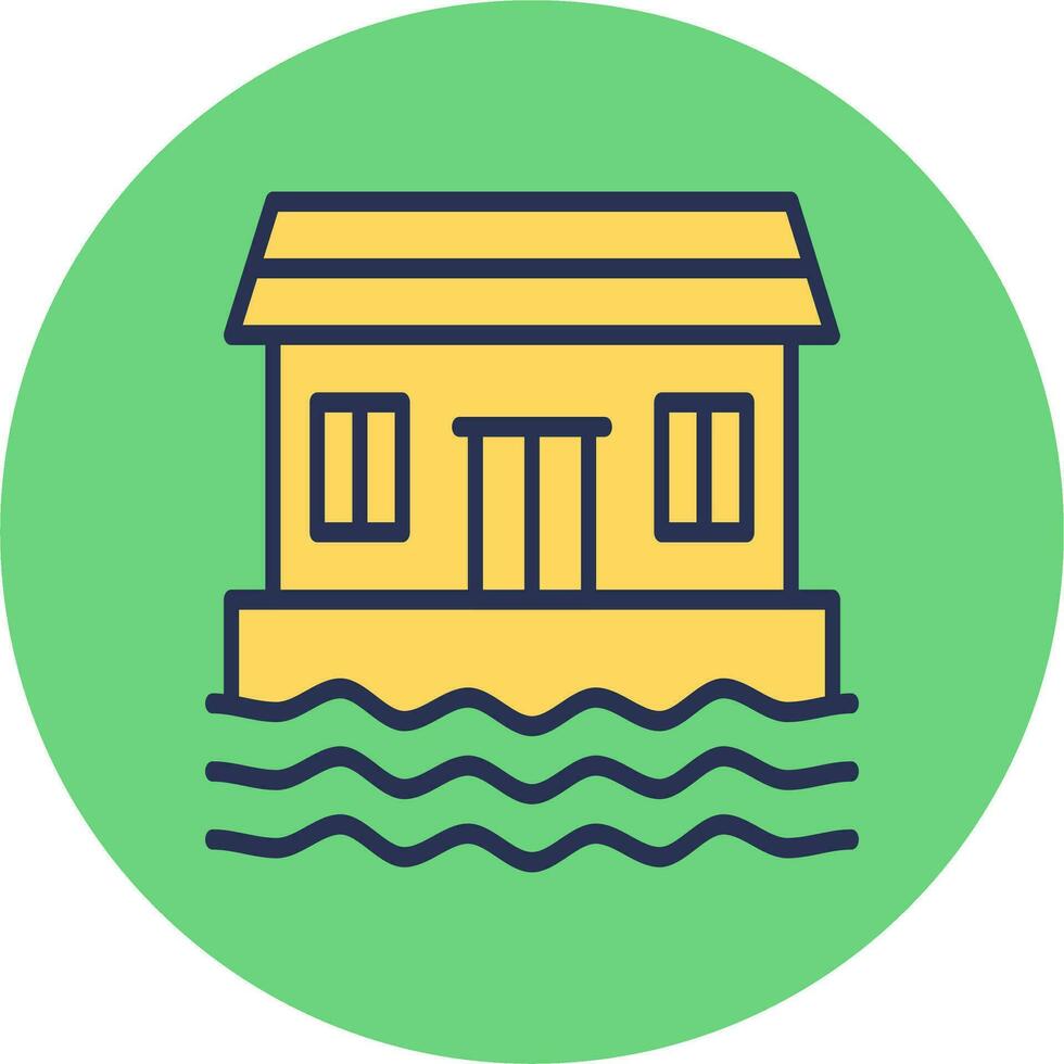 Houseboat Vector Icon