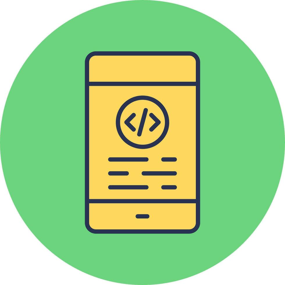 Mobile Coding Vector Icon