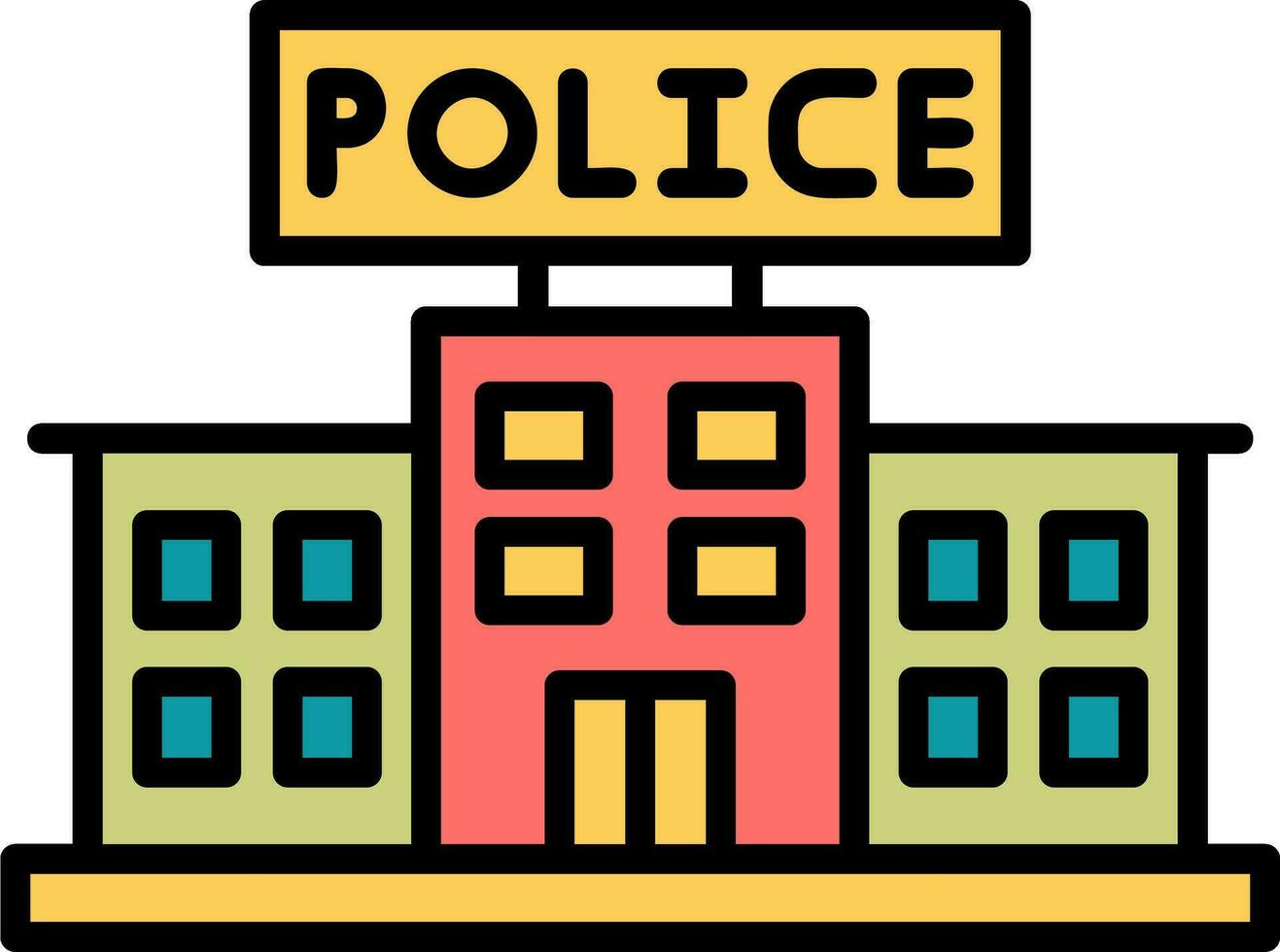 icono de vector de estación de policía