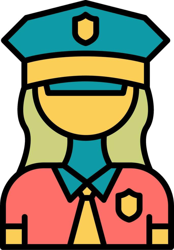 mujer policía vector icono