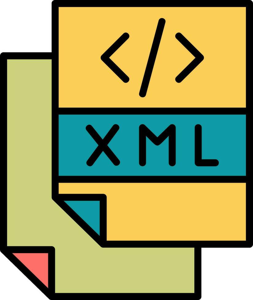 icono de vector de archivo xml