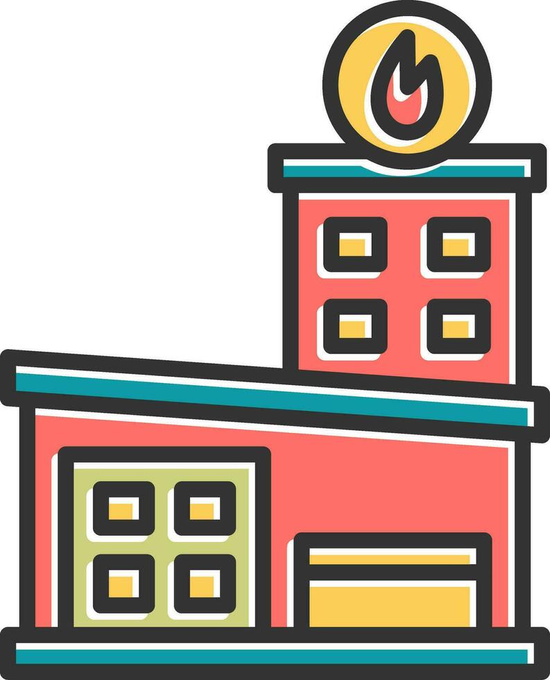 Fire Station Vector Icon