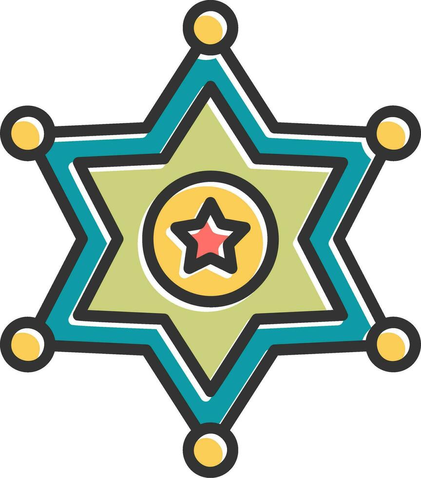 Sheriff Badge Vector Icon