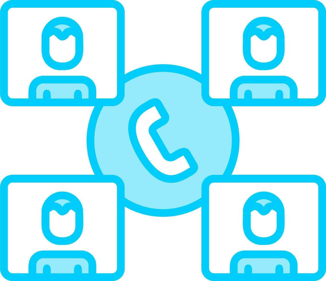 Group Phone Call Vector Icon