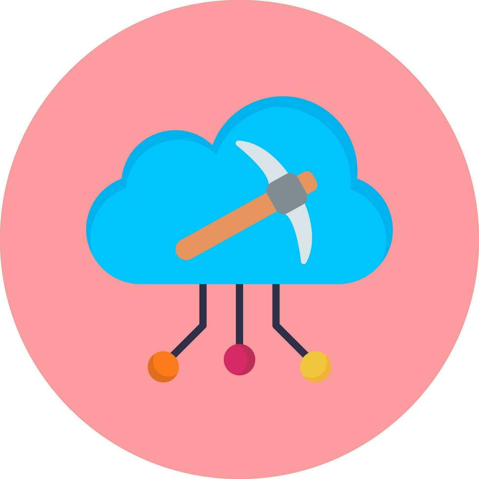 Cloud Mining Vector Icon