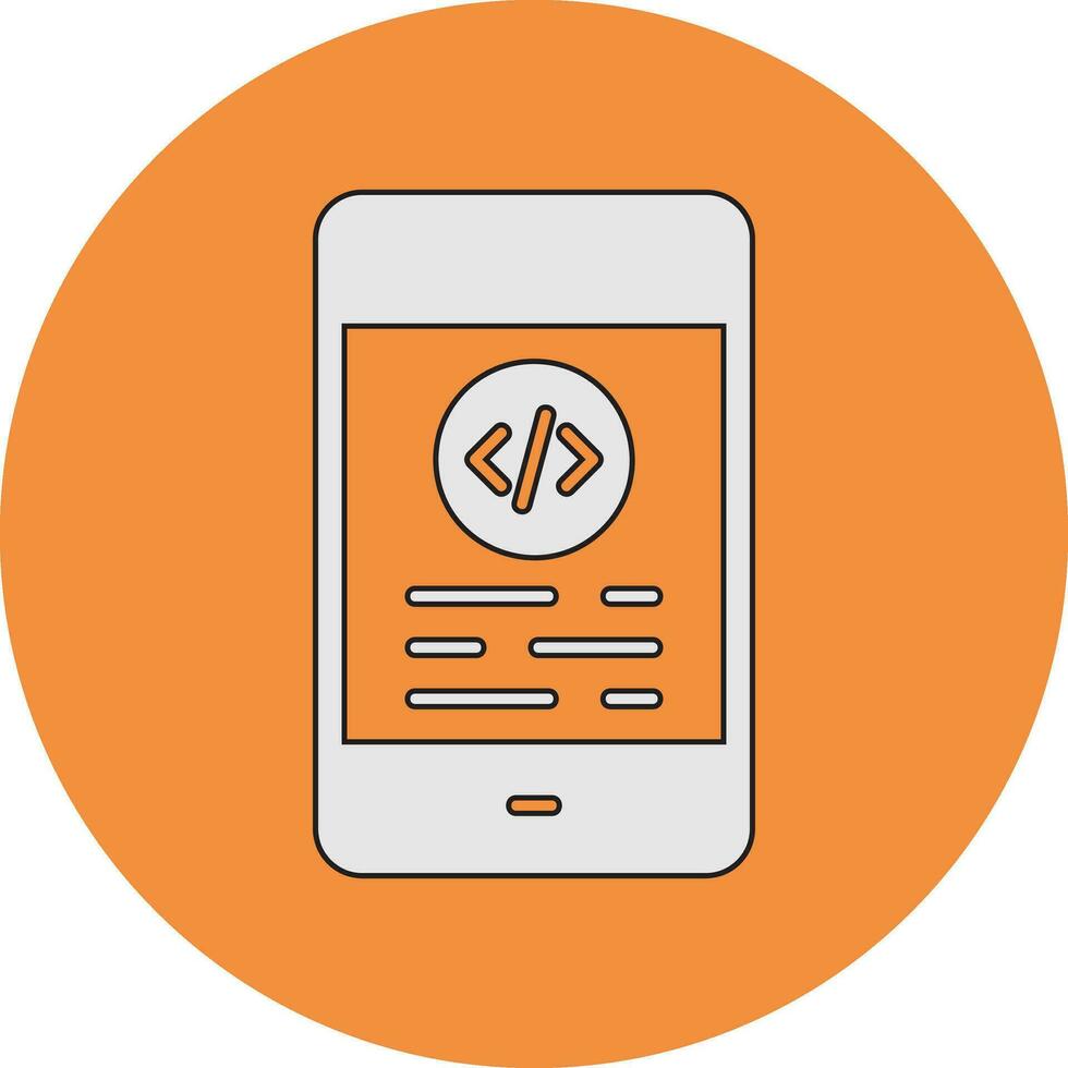 Mobile Coding Vector Icon