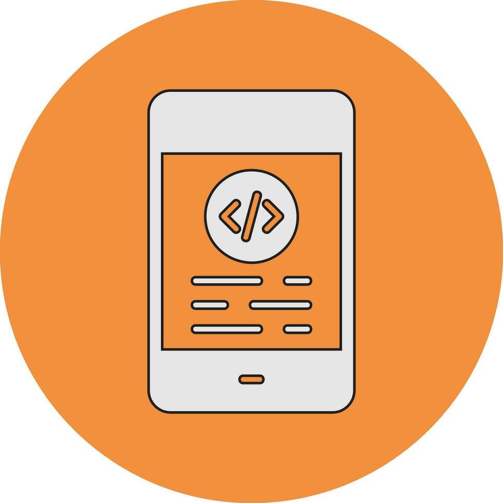 Mobile Coding Vector Icon