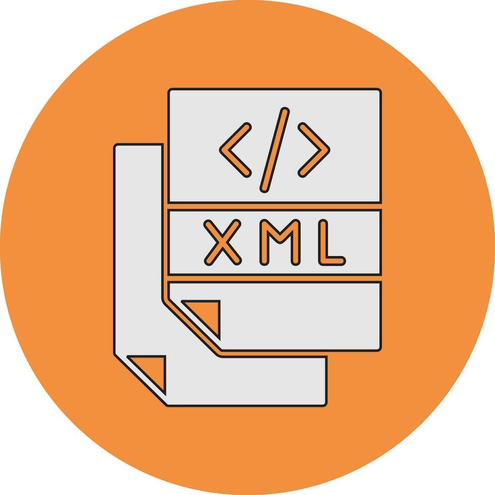 icono de vector de archivo xml