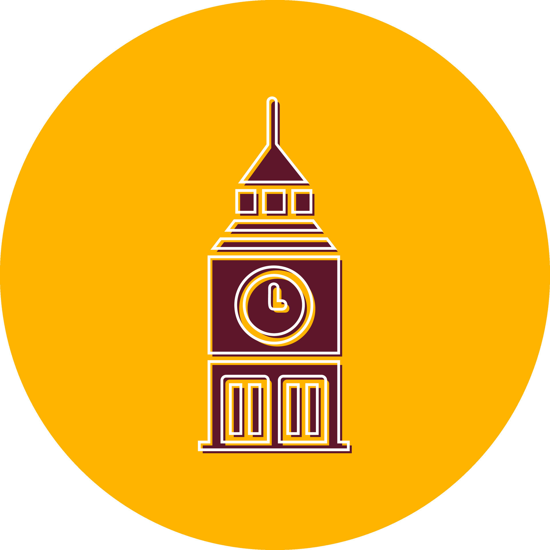 Clock Tower Vector Icon 31445358 Vector Art at Vecteezy