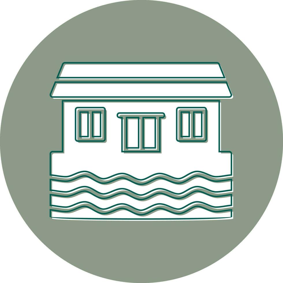 Houseboat Vector Icon