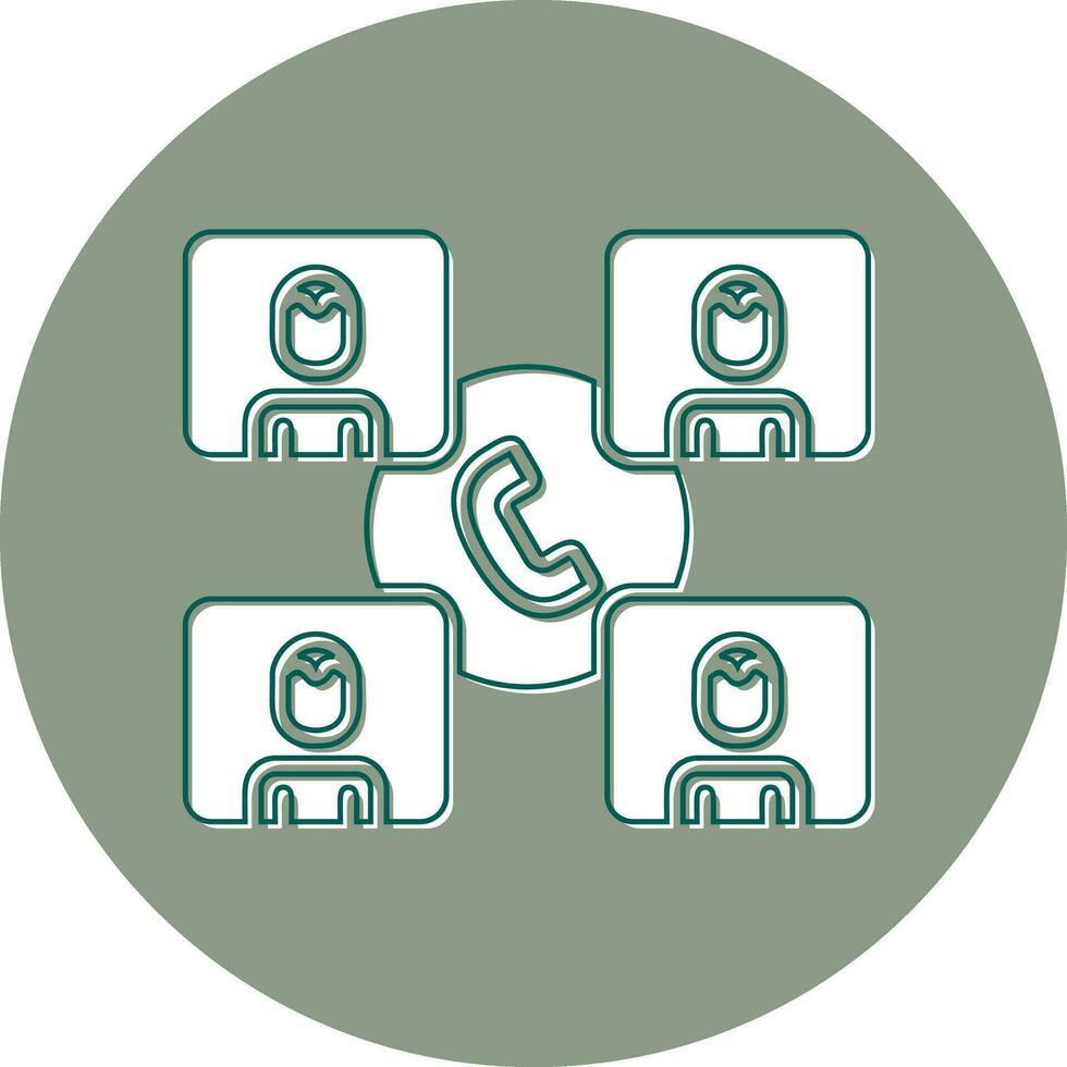 Group Phone Call Vector Icon