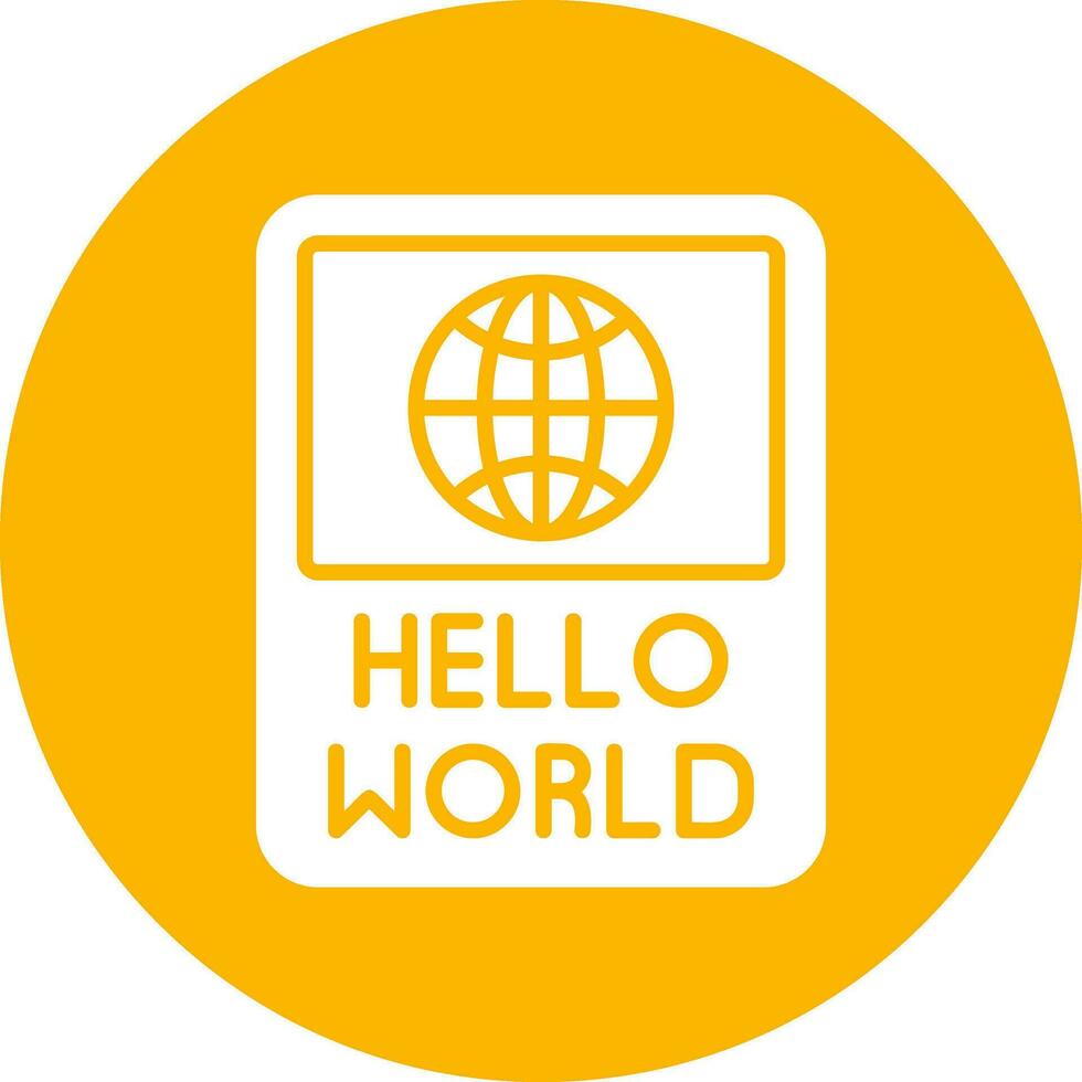 Hola mundo vector icono