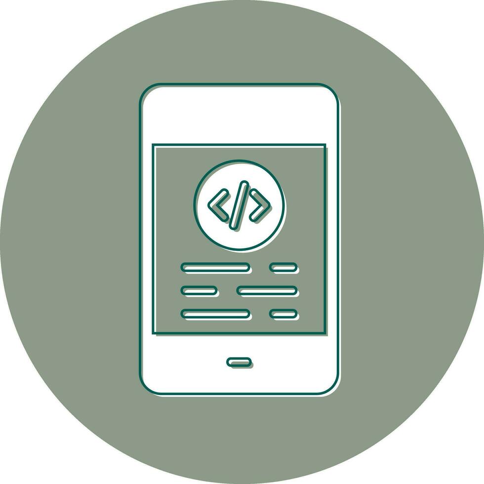 Mobile Coding Vector Icon