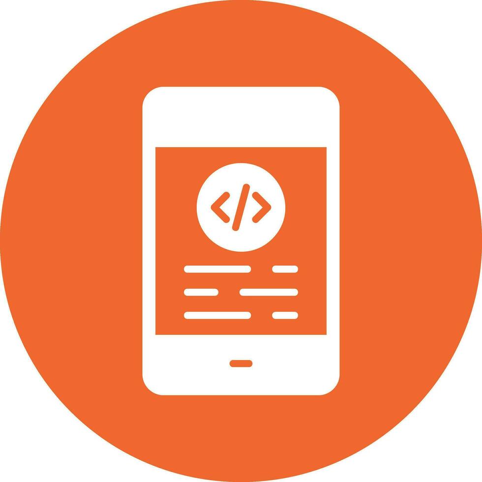 Mobile Coding Vector Icon