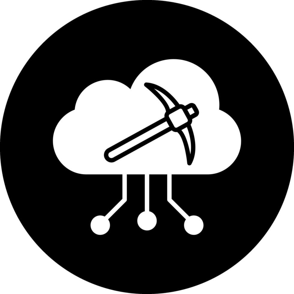 nube minería vector icono