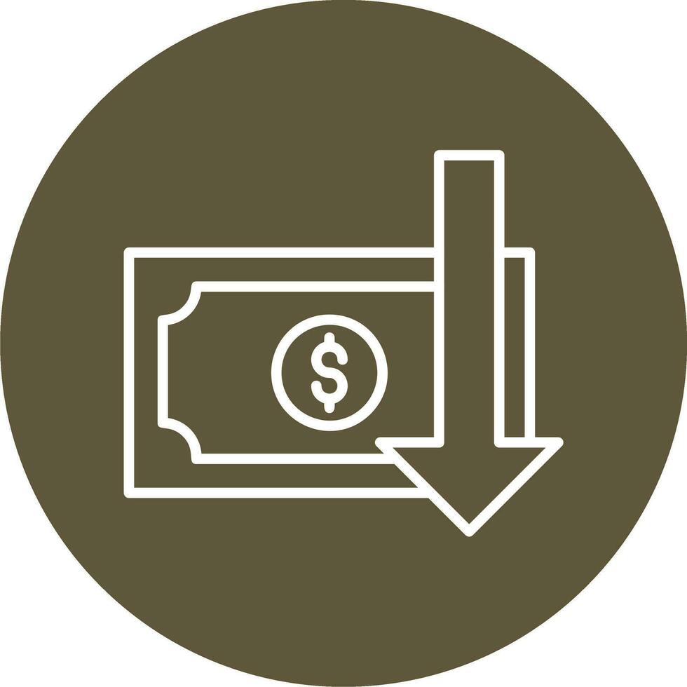 icono de vector de pérdida de dinero