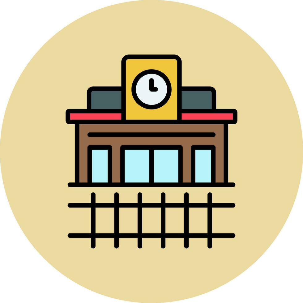 tren estación vector icono