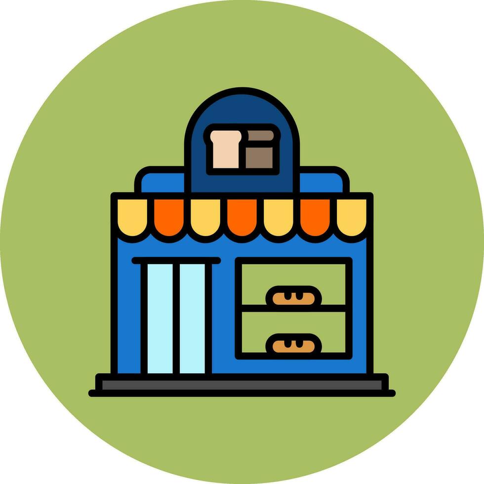 icono de vector de tienda de panadería