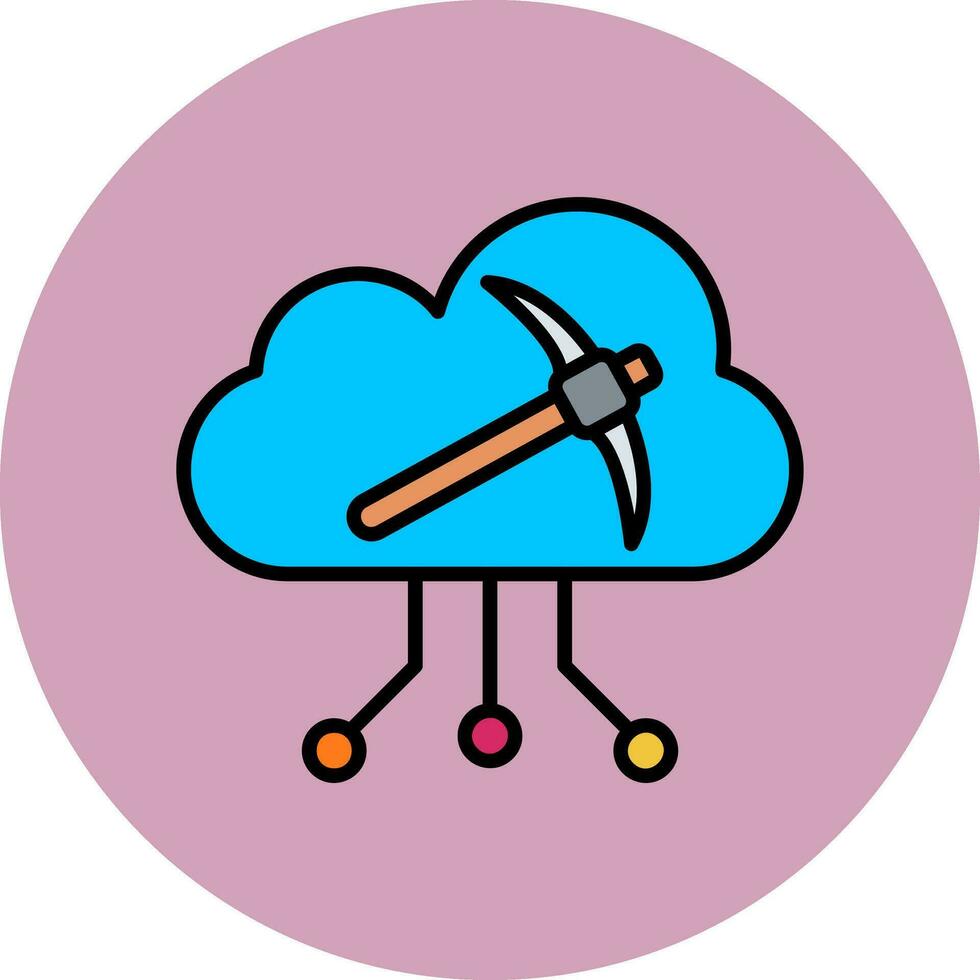 Cloud Mining Vector Icon