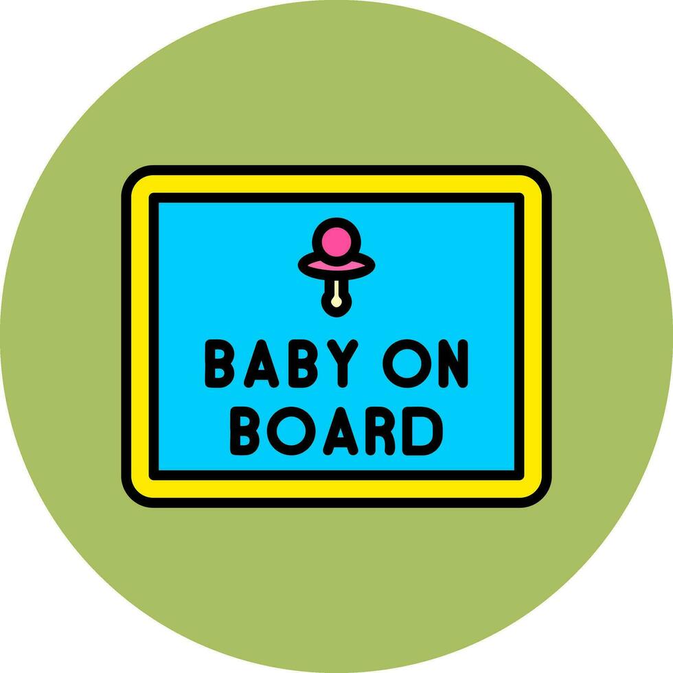 Baby On Board Vector Icon