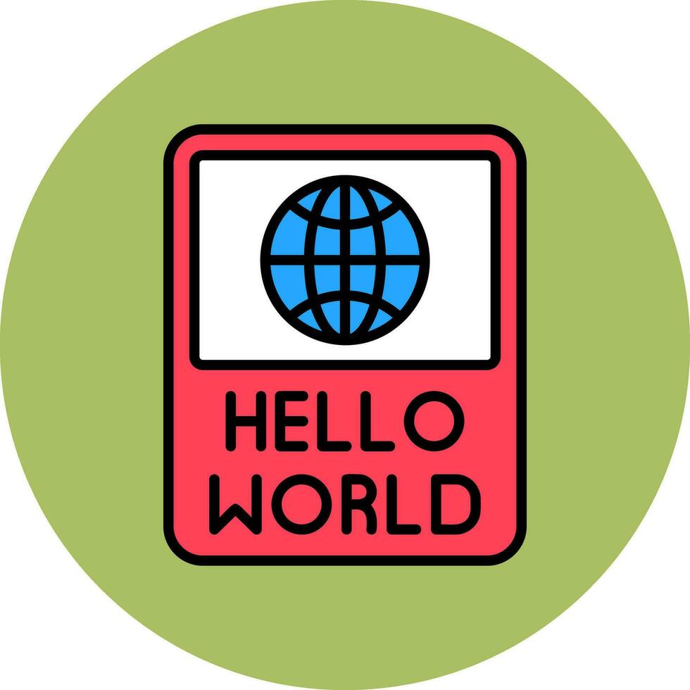 Hello World Vector Icon