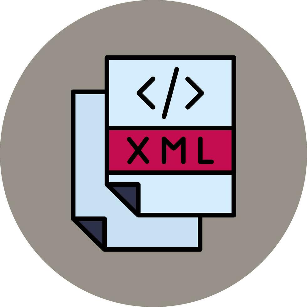 icono de vector de archivo xml