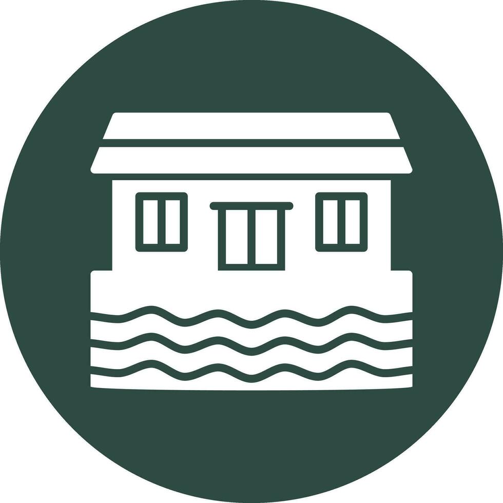 Houseboat Vector Icon