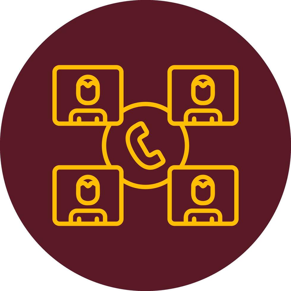 Group Phone Call Vector Icon