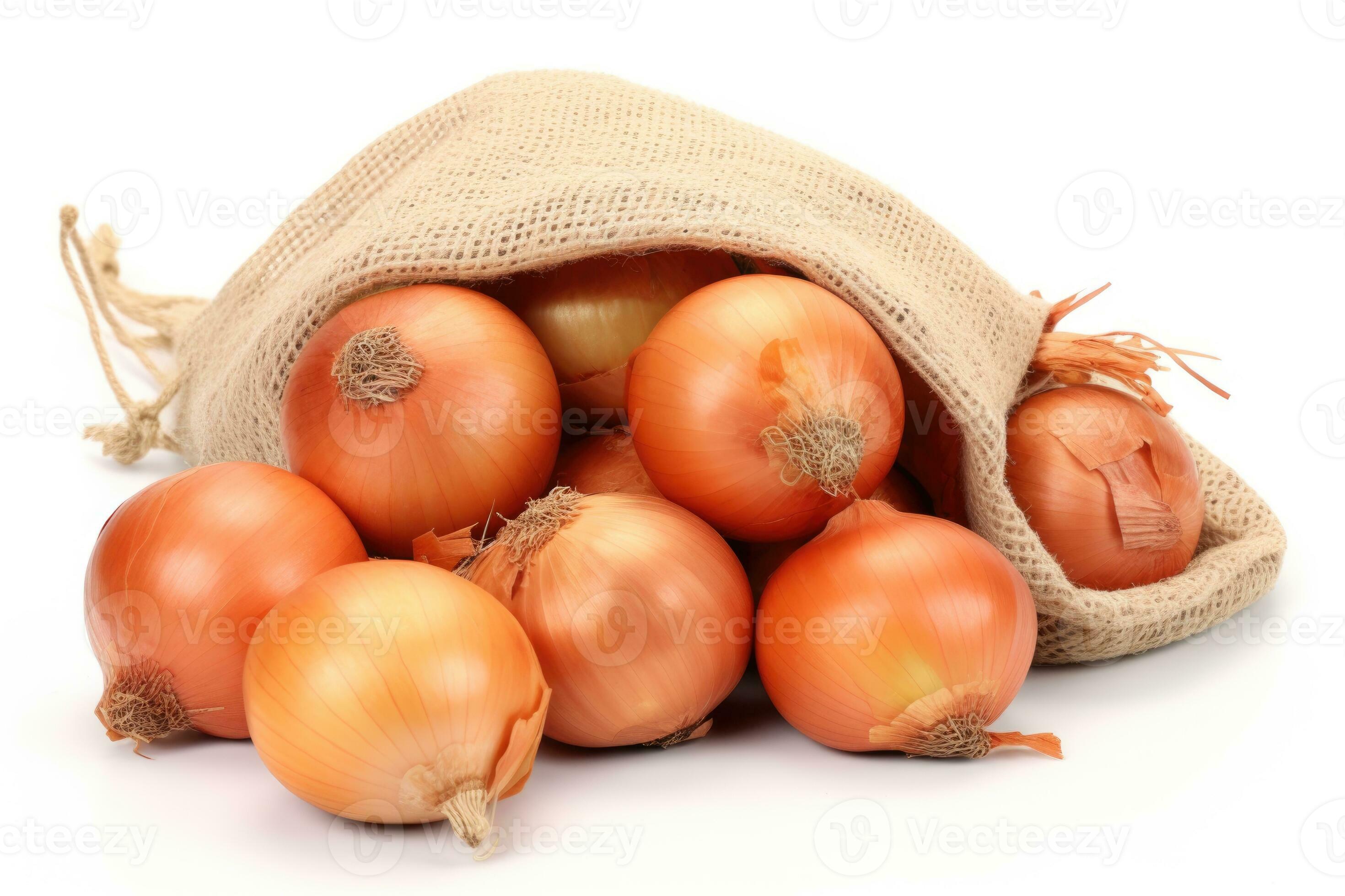 Onion bag isolated on white background. AIGenerated 31452991 Stock