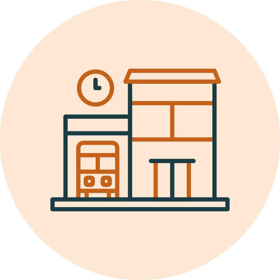 Bus Station Vector Icon