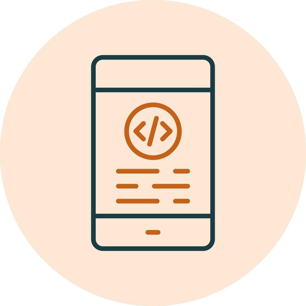 Mobile Coding Vector Icon