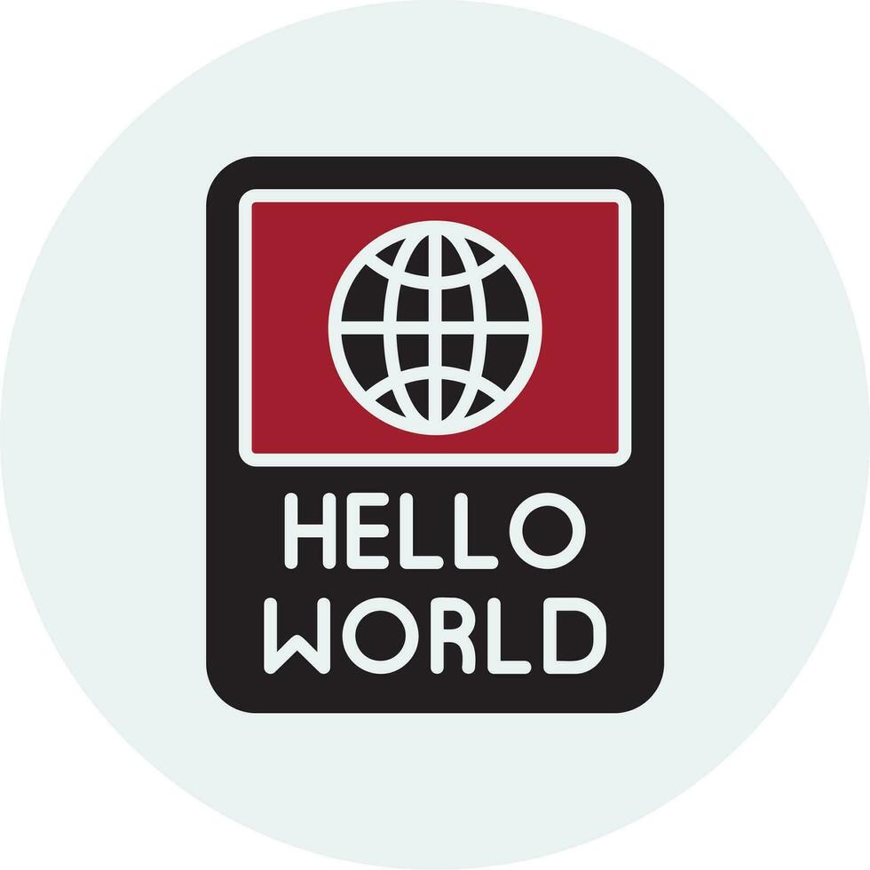 Hello World Vector Icon