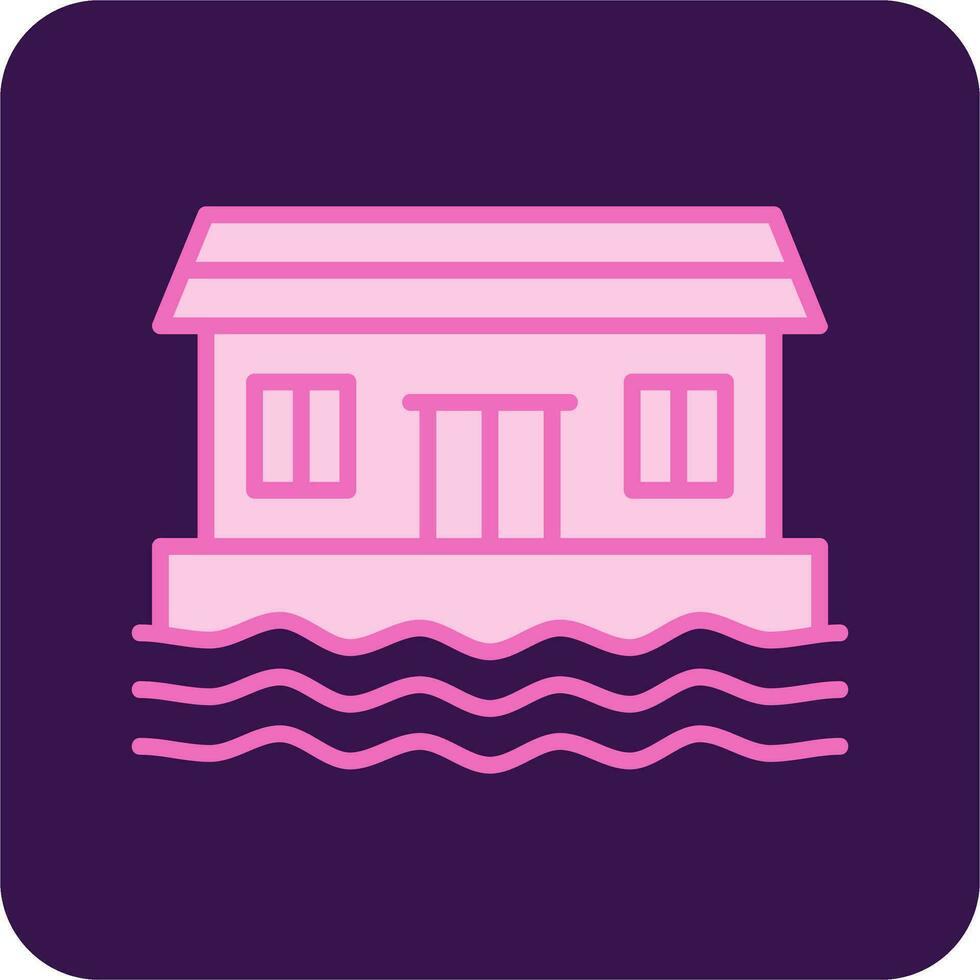 Houseboat Vector Icon